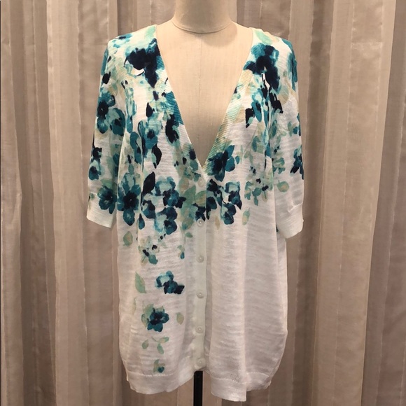 NWT Croft & Barrow Floral Print Cardigan - Picture 1 of 7
